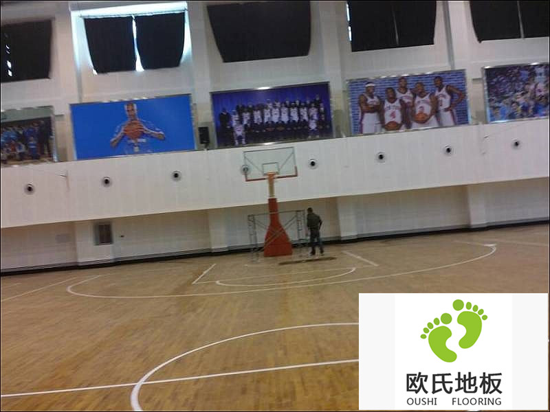籃球木地板安裝完畢之后，如何進行劃線